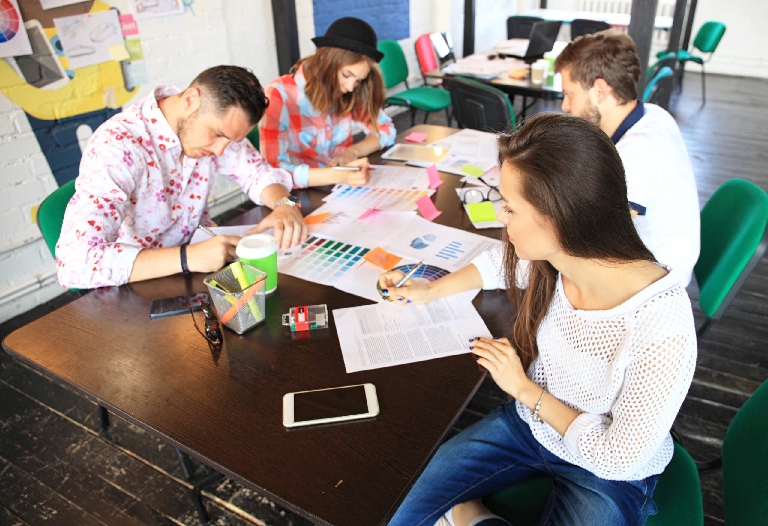 Youth collaborate on a business project